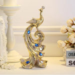 Luxury Decorative Peacock Miniature Paperweight Glass Animal Peafowl Craft For Ornaments Home Decor DIY Gifts