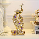 Luxury Decorative Peacock Miniature Paperweight Glass Animal Peafowl Craft For Ornaments Home Decor DIY Gifts
